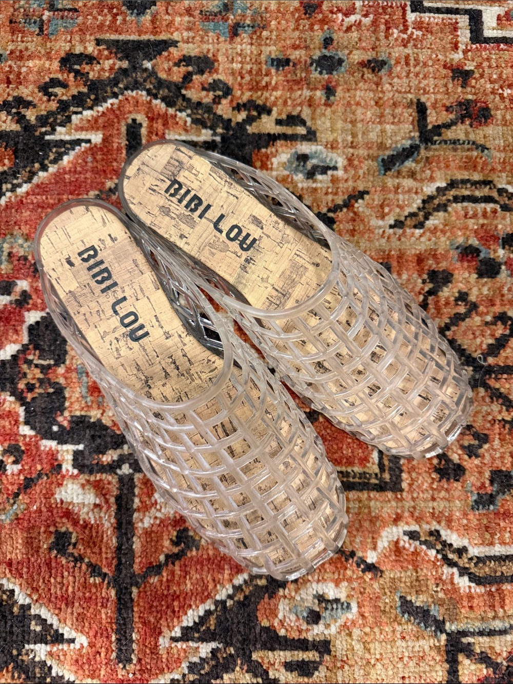 Bibi Lou Transparent Woven Mule - Clear